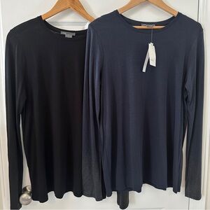 Vimce Black and Navy Blue Long Sleeve Shirts Glitter Sleeves Size Medium